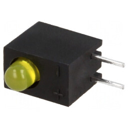 LED 3mm galben în carcasă - 20mA, 40° - 2,1÷2,5V | Electronic-mag.ro | Componente Electronice