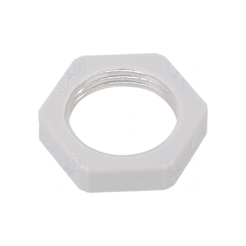 Piuliță M20 din poliamidă, grosime 6mm, cheie 26mm, gri deschis, pas 1,5 | Electronic-mag.ro | Componente Electronice Piuliță M20 din poliamidă, grosime 6mm, cheie 26mm, gri deschis, pas 1,5 | Electronic-mag.ro | Componente Electronice