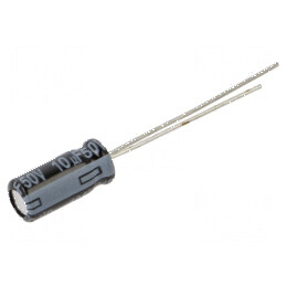 Condensator electrolitic THT 10uF 50VDC Ø5x11mm, Raster 2mm | Electronic-mag.ro | Componente Electronice
