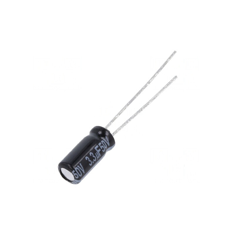 Condensator electrolitic THT 3,3uF 50VDC Ø5x11mm, Raster 2mm | Electronic-mag.ro | Componente Electronice Condensator electrolitic THT 3,3uF 50VDC Ø5x11mm, Raster 2mm | Electronic-mag.ro | Componente Electronice
