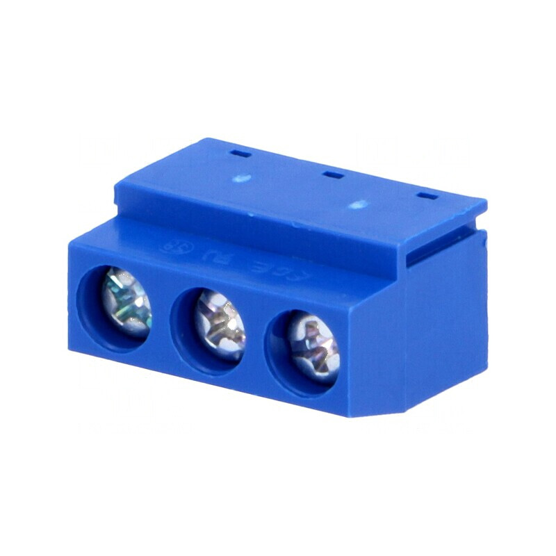 Regletă de conexiuni pentru PCB 90° 5mm, 3 piste, 1,5mm² | Electronic-mag.ro | Componente Electronice