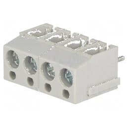Regletă de conexiuni pentru PCB în unghi de 90°, 5mm, 4 piste, 2,5mm² | Electronic-mag.ro | Componente Electronice