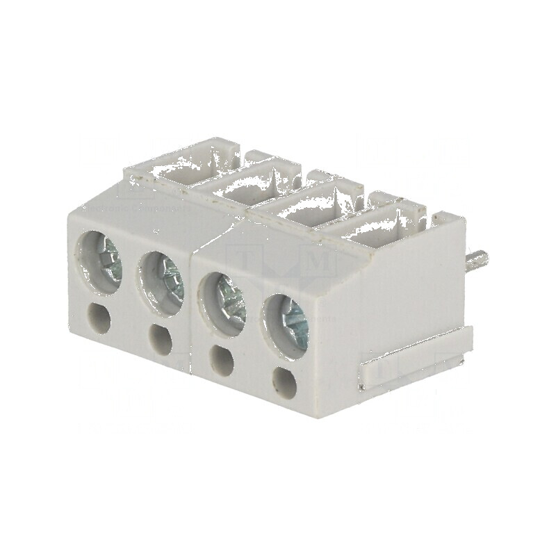 Regletă de conexiuni pentru PCB în unghi de 90°, 5mm, 4 piste, 2,5mm² | Electronic-mag.ro | Componente Electronice