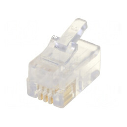 Conector RJ9 4p4c cu mufă PIN 4, cablu IDC, crimpat | Electronic-mag.ro | Componente Electronice