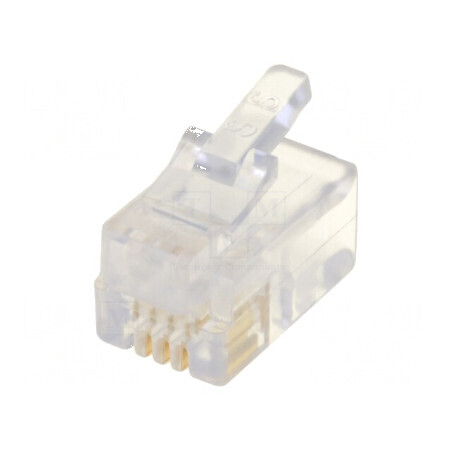 Conector RJ9 4p4c cu mufă PIN 4, cablu IDC, crimpat | Electronic-mag.ro | Componente Electronice