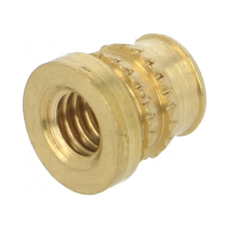 Adaos filetat din alamă M4 BN 37901 - Lungime 5,6mm pentru plastic | Electronic-mag.ro | Componente Electronice
