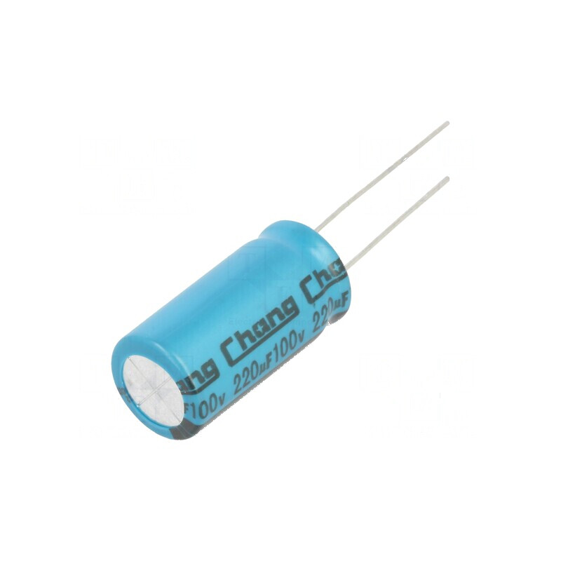 Condensator electrolitic THT 220uF 100VDC Ø12,5x25mm ±20% pentru circuite electronice | Electronic-mag.ro | Componente Electronice Condensator electrolitic THT 220uF 100VDC Ø12,5x25mm ±20% pentru circuite electronice | Electronic-mag.ro | Componente Electronice