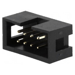 Conector IDC soclu tată 8 PIN THT aurit 2,54mm negru | Electronic-mag.ro | Componente Electronice