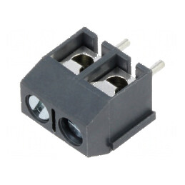 Regletă de conexiuni PCB 90° 5mm 2 piste 2,5mm² | Electronic-mag.ro | Componente Electronice