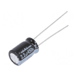 Condensator electrolitic THT 2,2uF 450VDC Ø8x11,5mm ±20% | Electronic-mag.ro | Componente Electronice