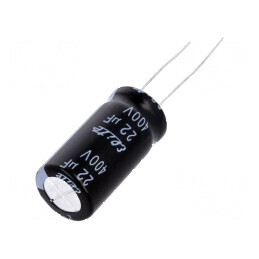 Condensator electrolitic THT 22uF 400VDC Ø12,5x25mm ±20% | Electronic-mag.ro | Componente Electronice