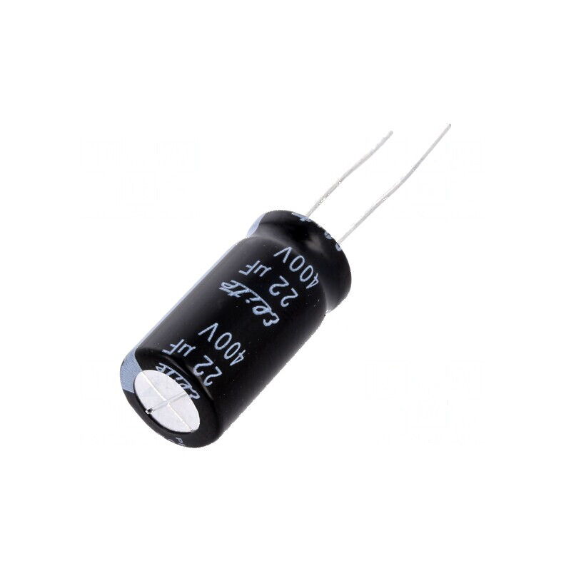 Condensator electrolitic THT 22uF 400VDC Ø12,5x25mm ±20% | Electronic-mag.ro | Componente Electronice