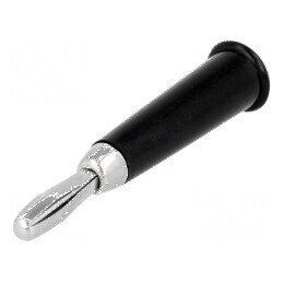 Conector banană 4mm negru neizolat 60VDC 48mm | Electronic-mag.ro | Componente Electronice