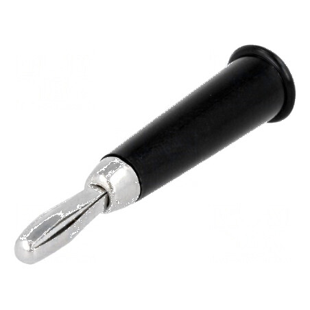 Conector banană 4mm negru neizolat 60VDC 48mm | Electronic-mag.ro | Componente Electronice