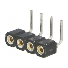 Conector şiruri pini soclu mamă 4 contacte întoarse THT | Electronic-mag.ro | Componente Electronice