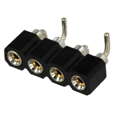 Conector şiruri pini soclu mamă 4 contacte întoarse SMT | Electronic-mag.ro | Componente Electronice