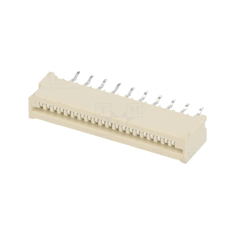 Conector FFC/FPC drept 20 PIN Non-ZIF THT cositorit 20mΩ | Electronic-mag.ro | Componente Electronice