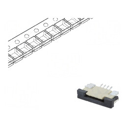 Conector FFC/FPC orizontal 4 PIN ZIF SMT cositorit 30mΩ | Electronic-mag.ro | Componente Electronice