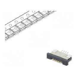 Conector FFC/FPC orizontal 4 PIN ZIF SMT cositorit 30mΩ | Electronic-mag.ro | Componente Electronice