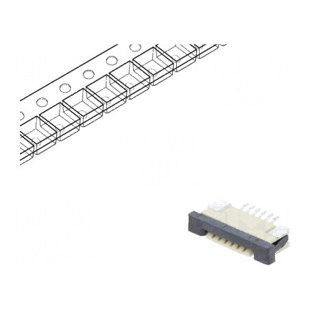 Conector FFC/FPC Orizontal 6 PIN ZIF SMT 30mΩ | Electronic-mag.ro | Componente Electronice