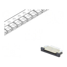 Conector FFC/FPC orizontal 8 PIN ZIF SMT cositorit 30mΩ | Electronic-mag.ro | Componente Electronice