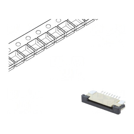 Conector FFC/FPC orizontal 8 PIN ZIF SMT cositorit 30mΩ | Electronic-mag.ro | Componente Electronice