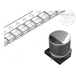 Condensator electrolitic SMD 220uF 35V Ø8x10,2mm low ESR | Electronic-mag.ro | Componente Electronice