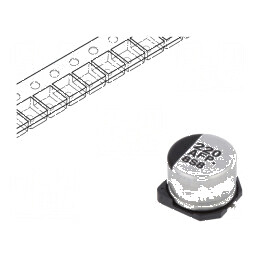 Condensator electrolitic SMD 220uF 10V 8x6,2mm low ESR | Electronic-mag.ro | Componente Electronice