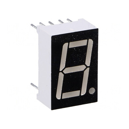 Afișaj LED 7 segmente 14,2mm 0,56 Nr.car: 1 verde anod | Electronic-mag.ro | Componente Electronice