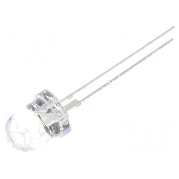 LED 8mm alb cald 25000-30000mcd 30° convex | Electronic-mag.ro | Componente Electronice