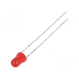 LED 3mm roșie 5,6÷16mcd 40° convex | Electronic-mag.ro | Componente Electronice