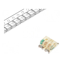 LED SMD 0606 galben/verde 1,5x1,6mm 150° 2,1V 20mA | Electronic-mag.ro | Componente Electronice