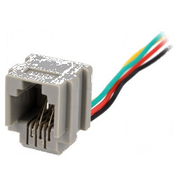 Conector RJ11 soclu 200mm PIN 4 cu blocare panou și cabluri | Electronic-mag.ro | Componente Electronice