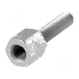 Piuliță distanțieră filetată 5mm M3 alamă nichel | Electronic-mag.ro | Componente Electronice