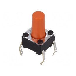 Microîntrerupător TACT SPST-NO 0,05A/24VDC THT | Electronic-mag.ro | Componente Electronice