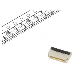 Conector FFC/FPC Orizontal 6 PIN ZIF SMT 30V 0,4A | Electronic-mag.ro | Componente Electronice