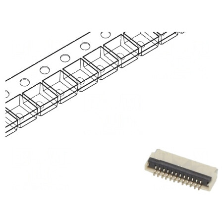 Conector FFC/FPC orizontal 12 PIN ZIF SMT 30V 0,4A -25÷85°C | Electronic-mag.ro | Componente Electronice