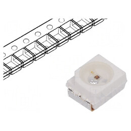 LED SMD 3528 PLCC2 Roșie 180-220mcd 3.5x2.8x1.9mm 120° 20mA | Electronic-mag.ro | Componente Electronice