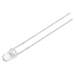 LED 3mm alb cald 15000-20000mcd 30° convex | Electronic-mag.ro | Componente Electronice