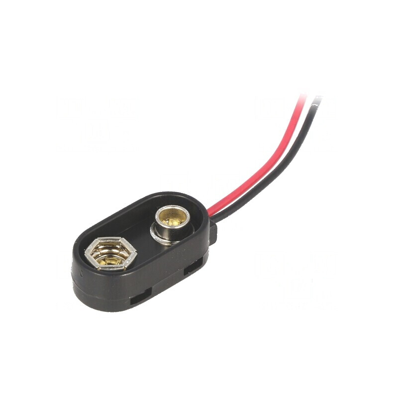 Conector 6F22 cu cablu de 150mm pentru baterii 6F22/6LR61 | Electronic-mag.ro | Componente Electronice