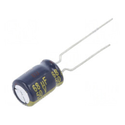 Condensator electrolitic low ESR 68uF 50VDC THT Ø8x11,5mm | Electronic-mag.ro | Componente Electronice