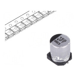 Condensator electrolitic low ESR SMD 150uF 35V Ø6,3x7,7mm | Electronic-mag.ro | Componente Electronice