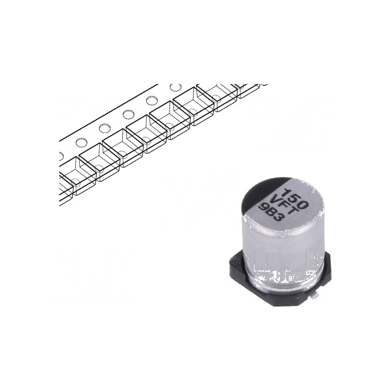 Condensator electrolitic low ESR SMD 150uF 35V Ø6,3x7,7mm | Electronic-mag.ro | Componente Electronice Condensator electrolitic low ESR SMD 150uF 35V Ø6,3x7,7mm | Electronic-mag.ro | Componente Electronice