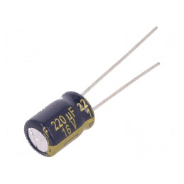 Condensator electrolitic low ESR THT 220uF 16V 8x11,5mm | Electronic-mag.ro | Componente Electronice