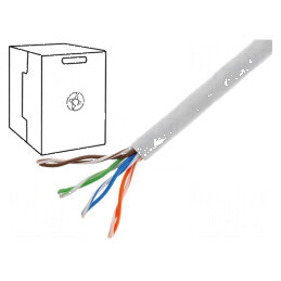 Cablu U/UTP 5e 4x2x26AWG CCA PVC gri 305m Ø5mm | Electronic-mag.ro | Componente Electronice