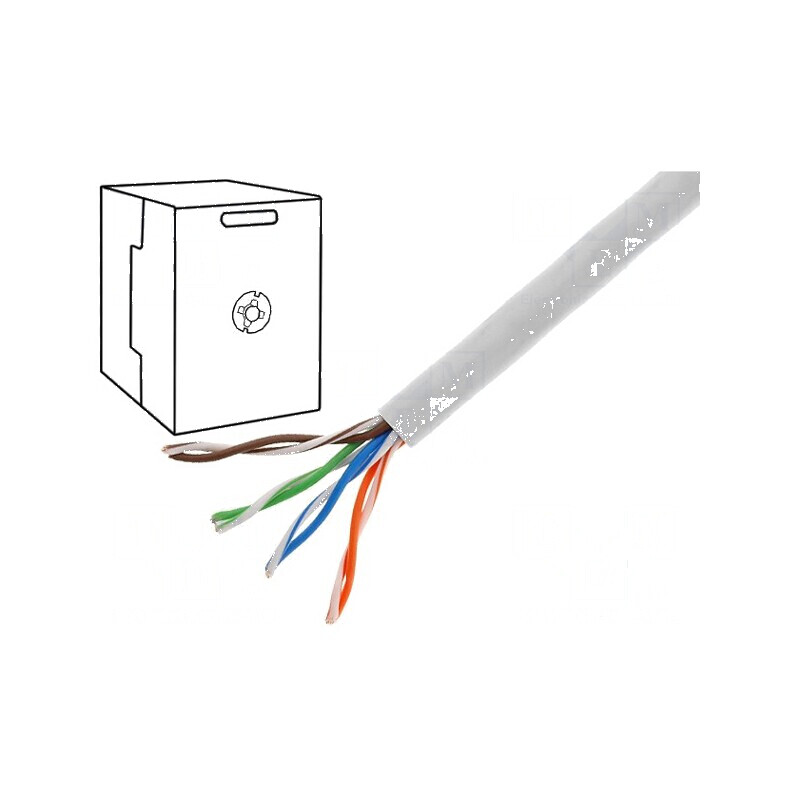 Cablu U/UTP 5e 4x2x26AWG CCA PVC gri 305m Ø5mm | Electronic-mag.ro | Componente Electronice Cablu U/UTP 5e 4x2x26AWG CCA PVC gri 305m Ø5mm | Electronic-mag.ro | Componente Electronice
