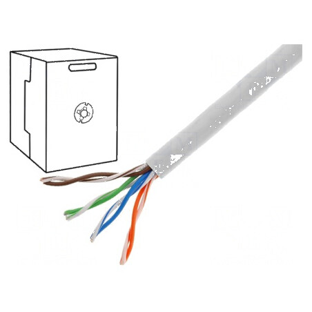 Cablu U/UTP 5e 4x2x26AWG CCA PVC gri 305m Ø5mm | Electronic-mag.ro | Componente Electronice