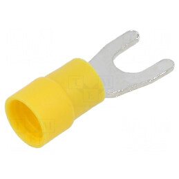 Furcă M5 4÷6mm2 crimpat pe cablu izolată cositorit | Electronic-mag.ro | Componente Electronice