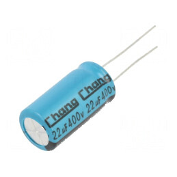 Condensator electrolitic THT 22uF 400VDC 12,5x25mm ±20% | Electronic-mag.ro | Componente Electronice