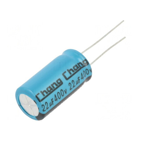 Condensator electrolitic THT 22uF 400VDC 12,5x25mm ±20% | Electronic-mag.ro | Componente Electronice